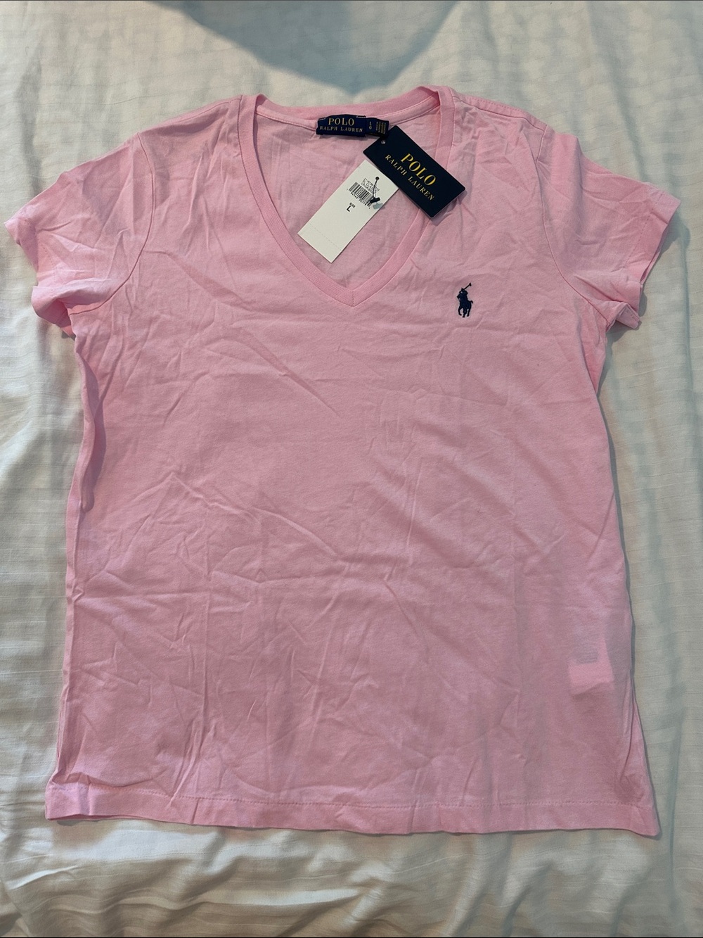 Polo by Ralph Lauren Light Pink V-Neck Short Sleeve Tee